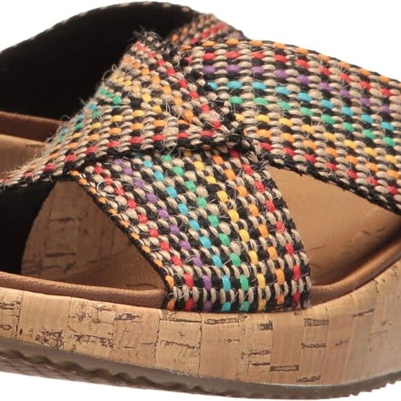 Women's Jute Wedge Sandals 2.25 Inch Heel Slip-On Cross Straps Comfort - Picture 1 of 3